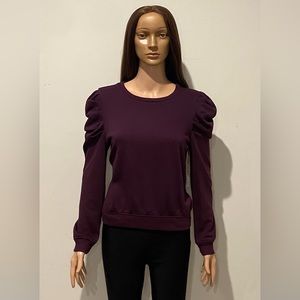 Purple Puff Sleeve Sweater